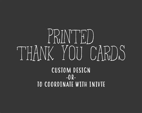 Printed Thank You Cards Envelopes Included Flat Or Folded Etsy