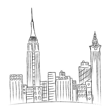 New York City Sketch Vector New York Drawing City Sketch New