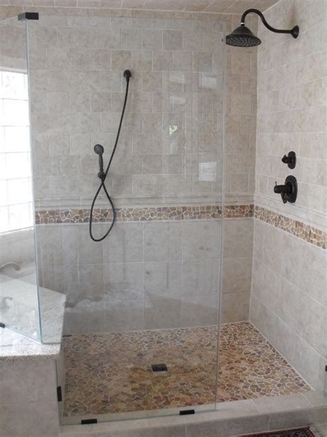 By atlas marble and granite. Pebble Shower - Traditional - Bathroom - jacksonville - by ...