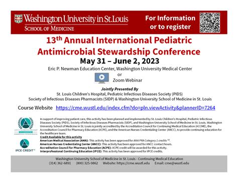 13th Annual International Pediatric Antimicrobial Stewardship