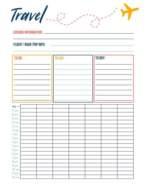 How To Use A Travel Planner Free Printable Travel Planner Template