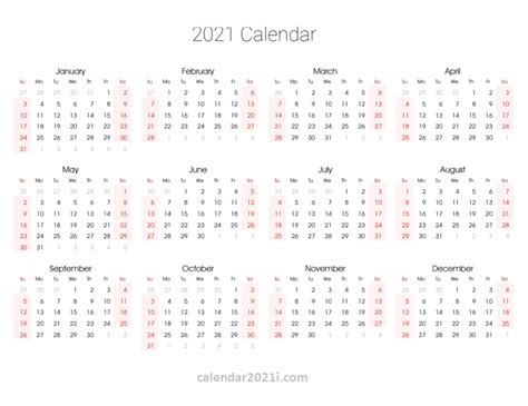 2021 Editable Calendar Yearly Templates In Ms Word Excel