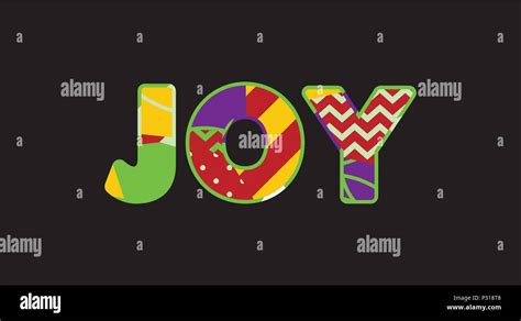 The Word Joy Concept Written In Colorful Abstract Typography Vector