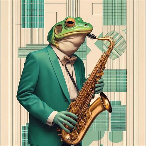 Premium Ai Image A Surreal Image Of A Frog Playing A Saxophone