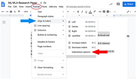 Creating Hanging Indents For A Mla Works Cited