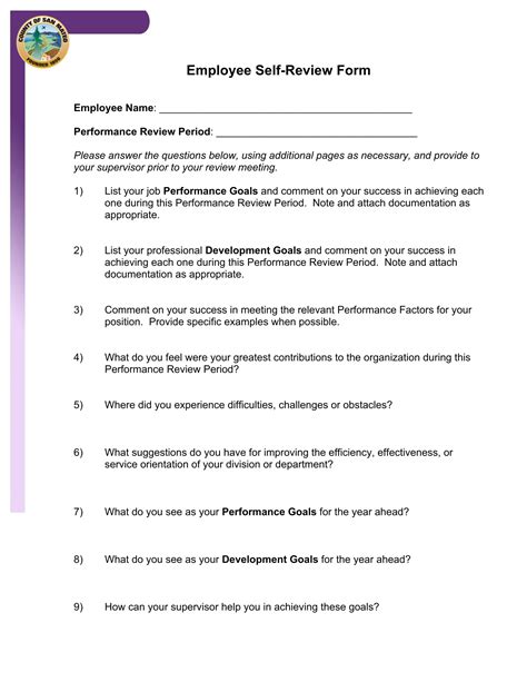 Free 10 Employee Self Reviews Forms In Pdf Ms Word