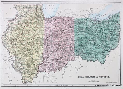 Ohio Indiana And Illinois Sold Antique Maps And Charts