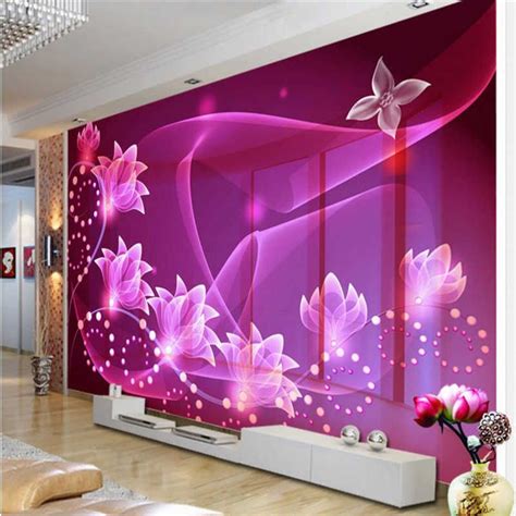 Beibehang Custom 3d Wall Paper American Lily Flower Silk Garden Fresco