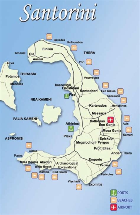 Santorini Tourist Map Ontheworldmap Com