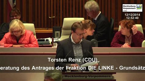 12122014 Torsten Renz Cdu Fraktion Landtag M V Debatte Praktika Youtube