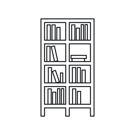 Bookcase Icon In Outline Style 14589610 Vector Art At Vecteezy