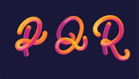 24 Cursive Gradient Lettering P Images Stock Photos 3d Objects