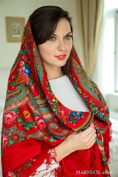 russian beauty russian fashion russian style russian folk woolen scarves red scarves