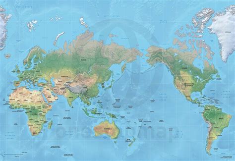 Vector Map World Relief Mercator Asia Australia One Stop Map Asia