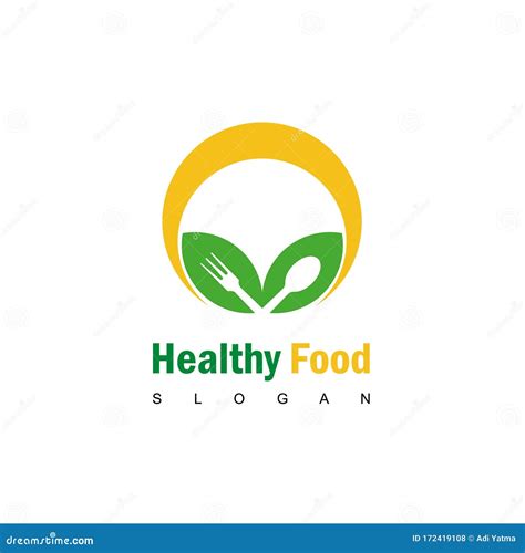 Healthy Food Logo Design Inspiration Stock Vector Illustration Of