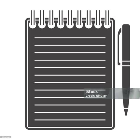 Notebook Vector Silhouette Stock Illustration Download Image Now