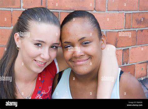 Portrait Of Two Young Women Stock Photo Alamy