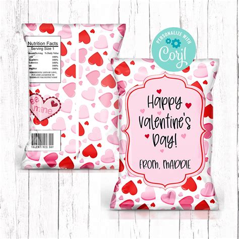 Valentine Chip Bag Valentine Treat Bag Valentine Favors Etsy