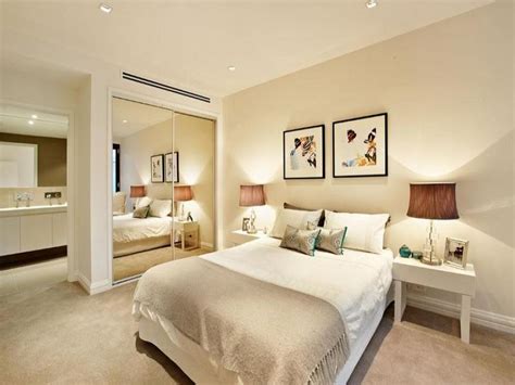 You can change the look with any colour. Classic bedroom design idea with carpet & built-in ...