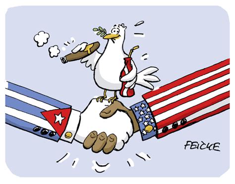 Cuba Usa Handshake By Feicke Politics Cartoon Toonpool