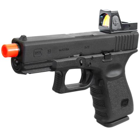 Anm Customs Elite Force Glock 19 Gen 3 Gbb Airsoft Pistol W Micro Red Dot Sight