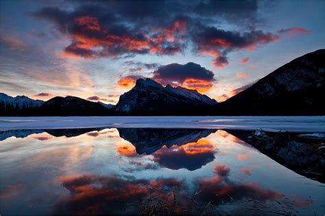 Canadian Rockies Landscapes Dawn On Vermilion Lake Christopher