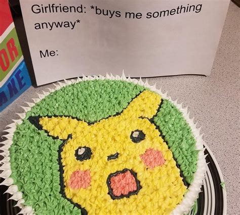 Reddit User Ts Boyfriend A Surprised Pikachu Cake For His Birthday