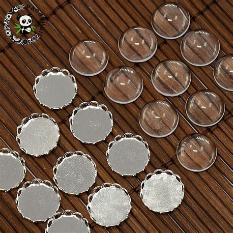 95~10mm Clear Domed Magnifying Glass Cabochon Cover For Flat Round Diy Photo Brass Cabochon