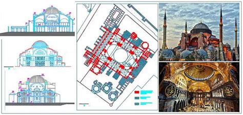 نقشه های اتوکد مسجد یا کلیسای ایاصوفیه استانبول نقش برتر پارس