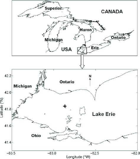 Map Of The Western Basin Of Lake Erie Showing The Location Of The