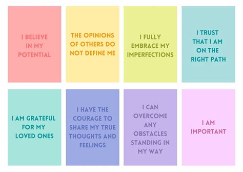 Positive Affirmation Cards For Teens