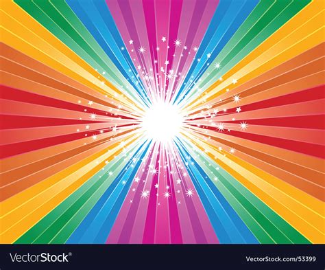 Rainbow Starburst Background Royalty Free Vector Image