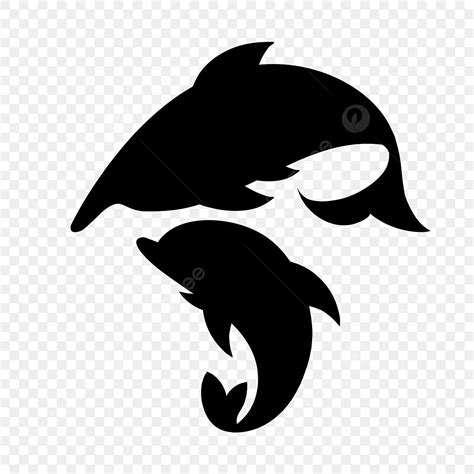 Cute Dolphin Silhouette Transparent Background Dolphin Silhouette Cute