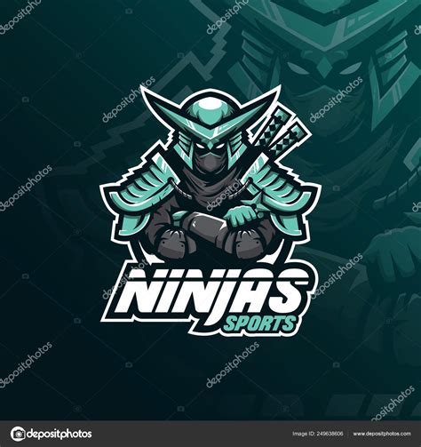 Ninja Vector Mascot Logo Design With Modern Illustration Concept Stock
