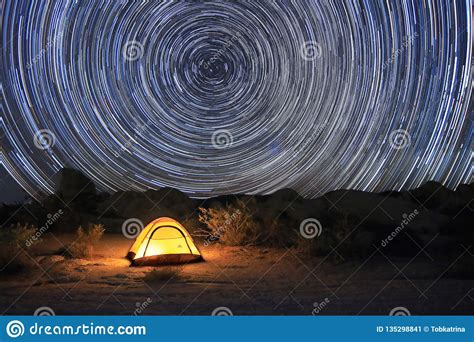 Joshua Tree National Park Star Trails Stock Image Image Of Tent