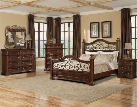 San Marcos Bedroom Set In Cherry Traditional Bedroom Furniture Sets