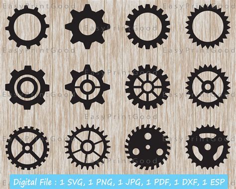Files For Cricut Cut Files For Silhouette Png Steampunk Gear Clipart