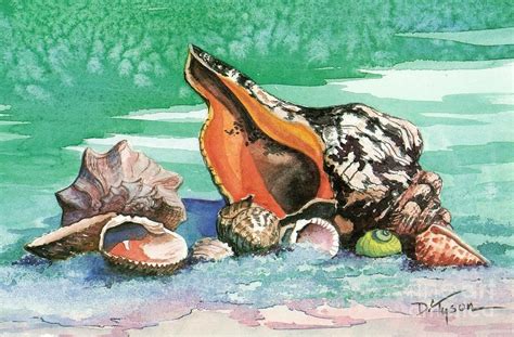 Paintings Pf Sea Shells Sea Shells Painting By Diana Tyson Sea