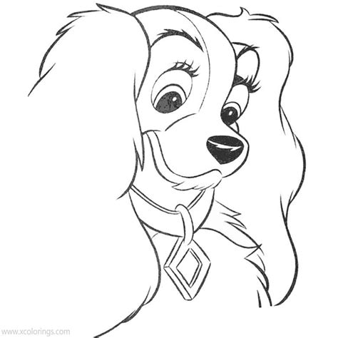 Lady And The Tramp Coloring Pages Cute Dog Lady