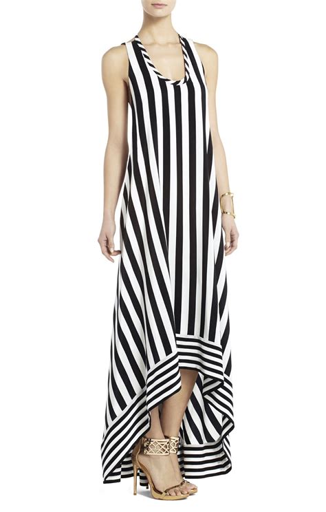 The Together Project Bcbg Gia Silk High Low Striped Dress