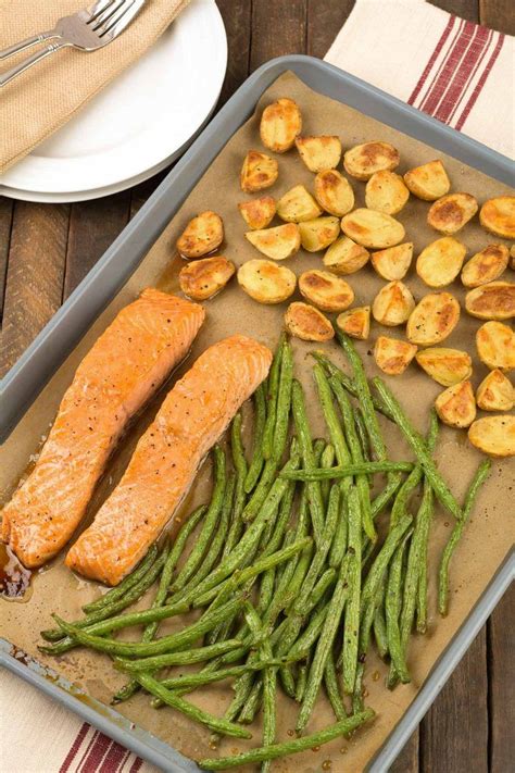 Sheet Pan Salmon With Potatoes And Green Beans Recipe Green Beans
