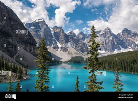 Moraine Lake During Summer In Banff National Park Canadian Rockies