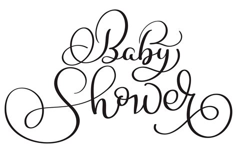Baby Shower Text On White Background Hand Drawn Calligraphy Lettering