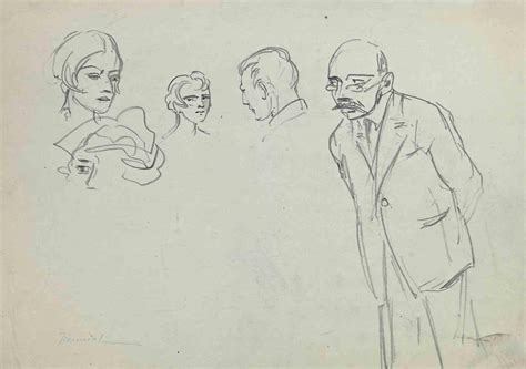 Pierre Georges Jeanniot The Portraits Pencil Drawing By Pierre
