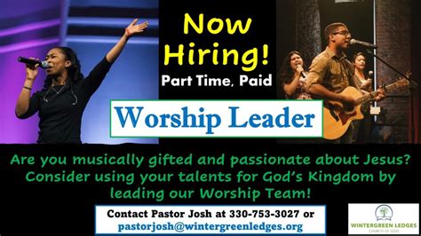 Worship Leader Job Posting Wintergreen Ledges Church Of God