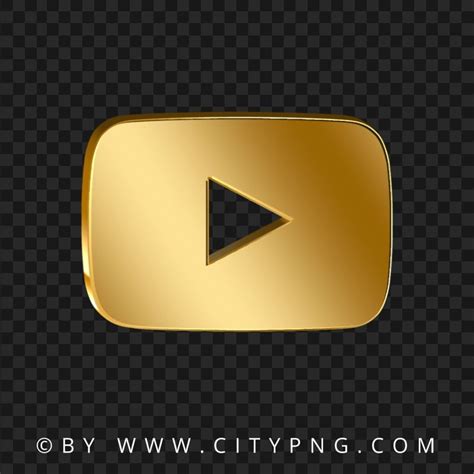 Youtube Gold Play Button Hd Transparent Background Citypng