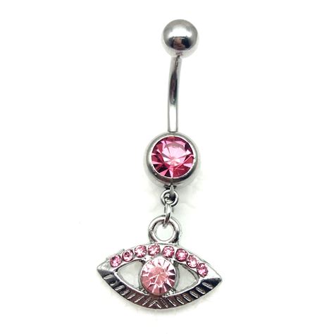 High Quality Surgical Stainless Steel Evil Eye Belly Button Rings Sexy