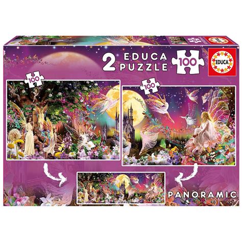 Educa Borras Puzzles 2x100 Tríptico De Hadas Multicolor Kidinn