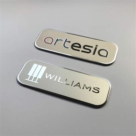 Custom Print Die Cut Metal Label Plate Self Adhesive Brand Name Logo
