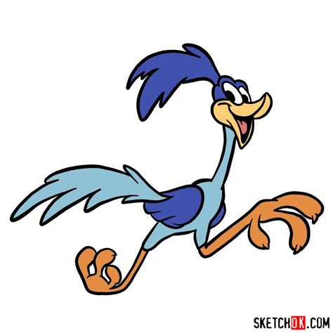 How To Draw Road Runner Step By Step Drawing Tutorials Cartoon